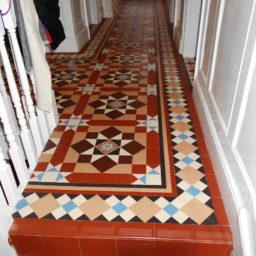 Victorian Tiles In Chatsworth Design And Wordsworth Border -hallway 