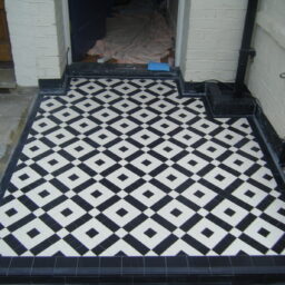 Stunning Colliford Victorian tile design installed on an entrance pathway in North London